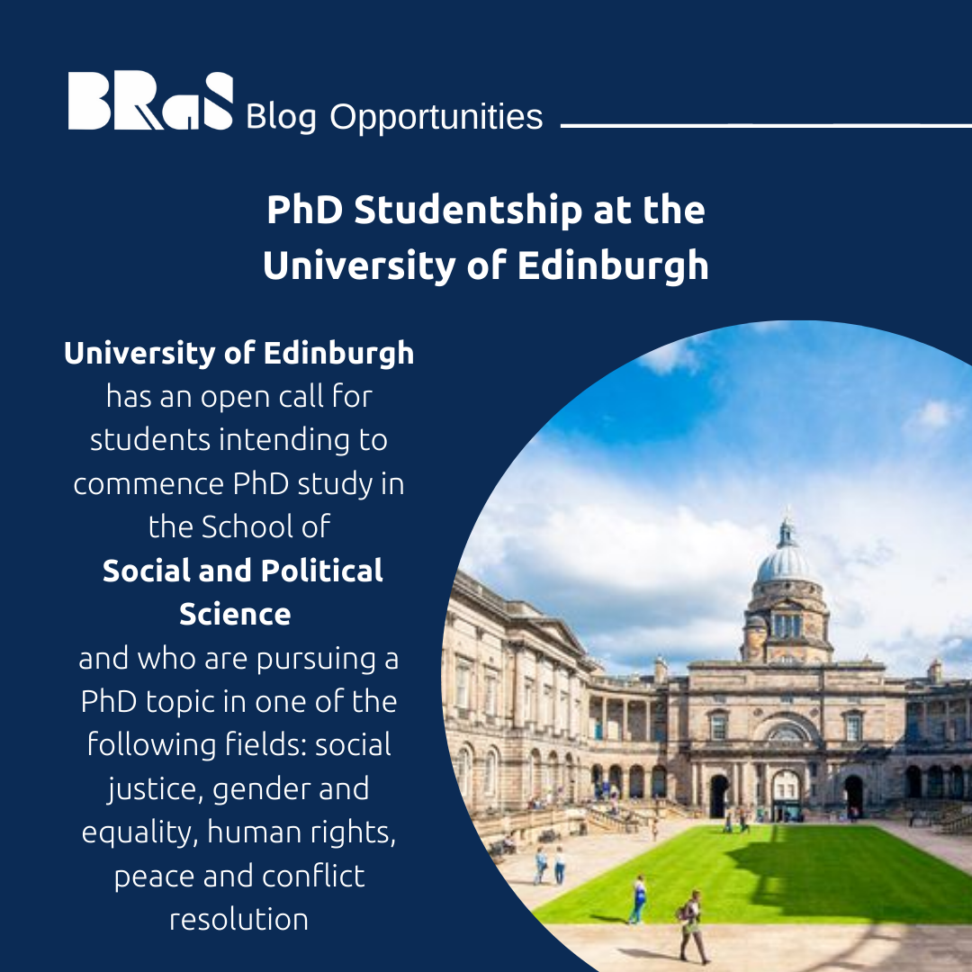 PhD at the School of Social and Political Science of Edinburgh (Scotland) – Chrystal Macmillan PhD Studentship